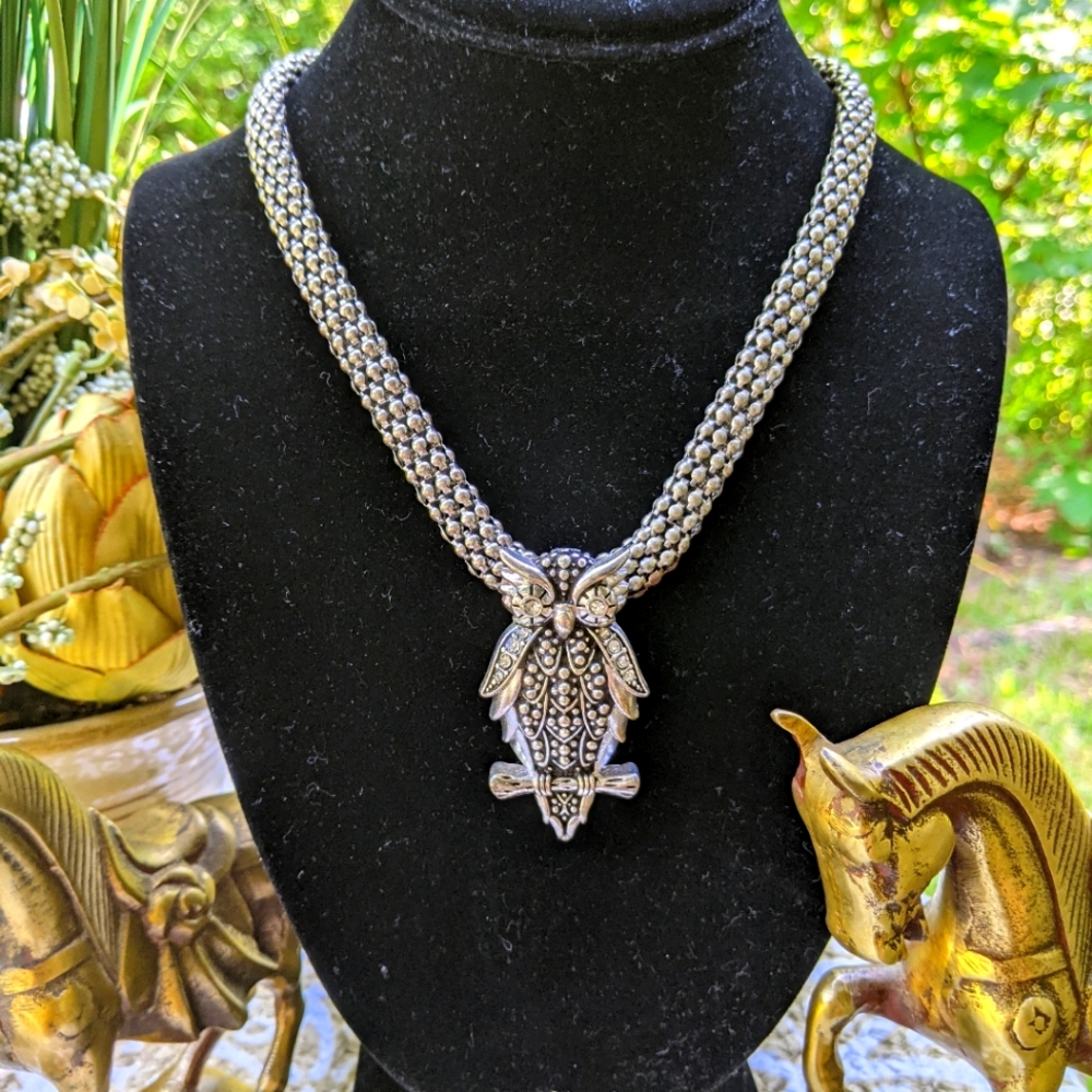 Owl statement necklace